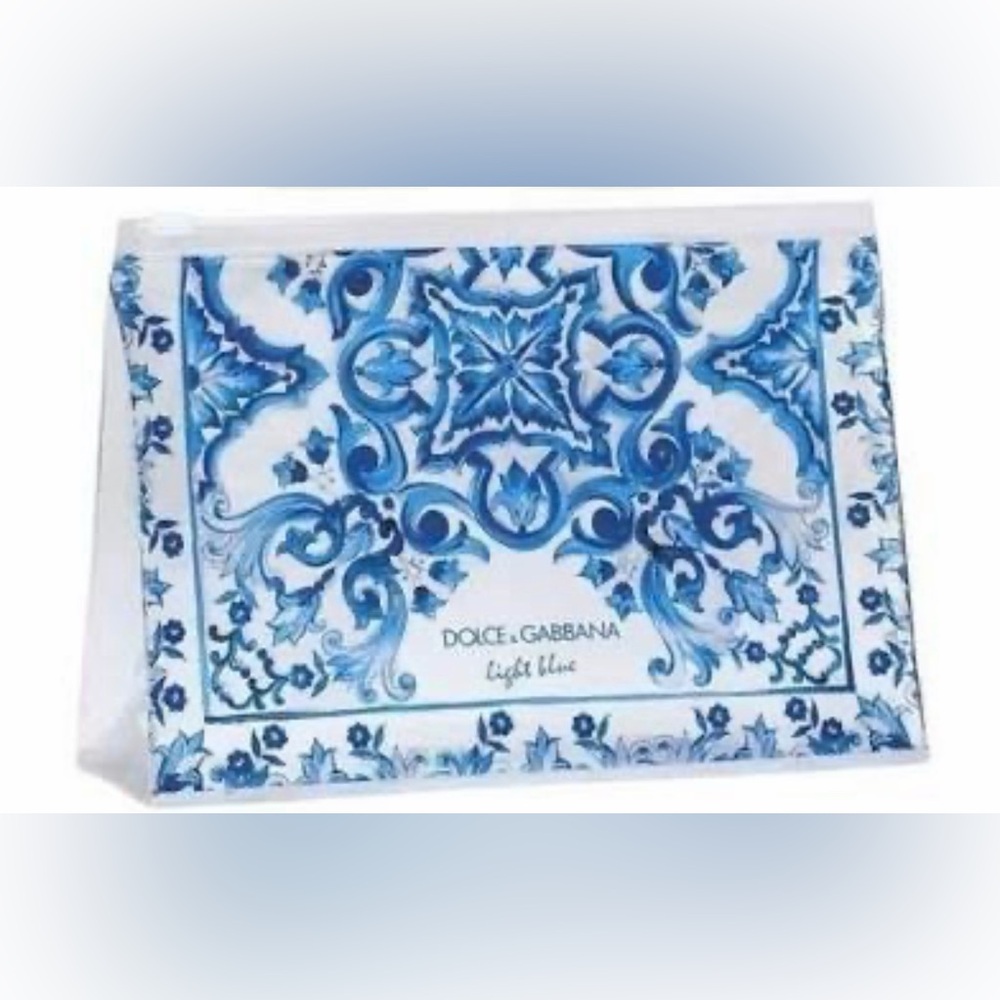 Dolce & Gabbana Blue and White Patterned Pouch